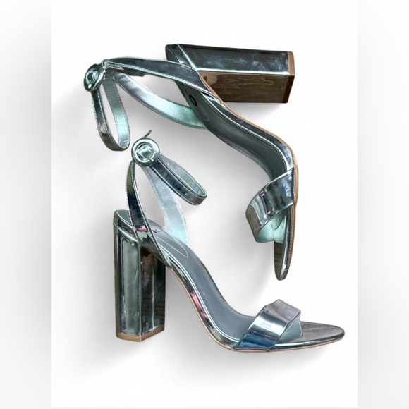 Silver High Heel Sandals - Picture 1 of 4